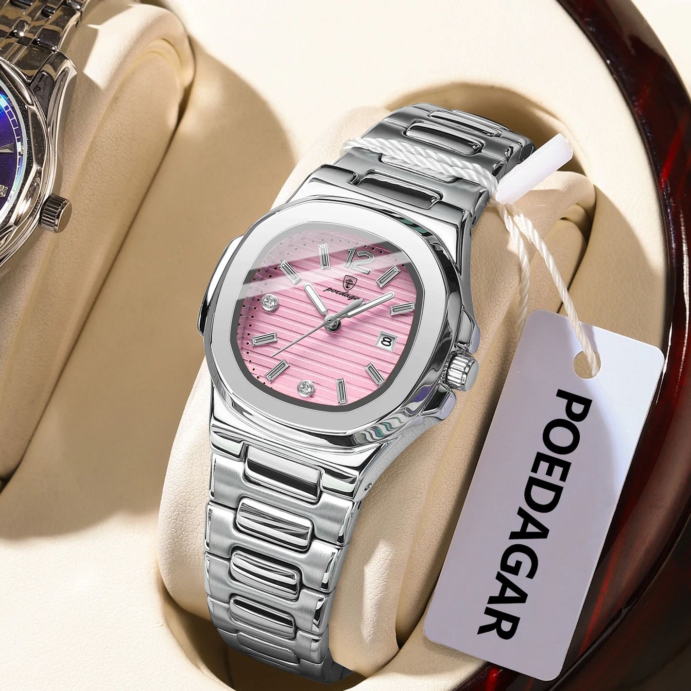 POEDAGAR Square Fashion Woman  - đánh giá và giá Waterproof Diving Watch