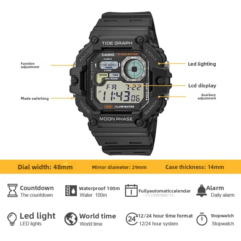 Casio WS-1700H Series Digital  - đánh giá và giá Vintage Digital Watch
