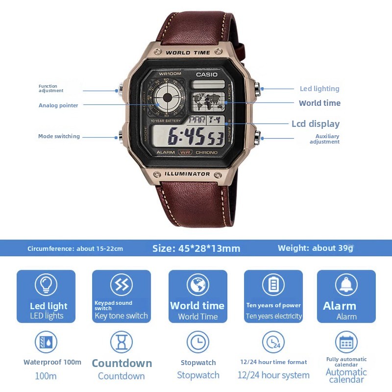 Casio AE-1200WHL-5A Vintage Ro - đánh giá và giá Vintage Digital Watch