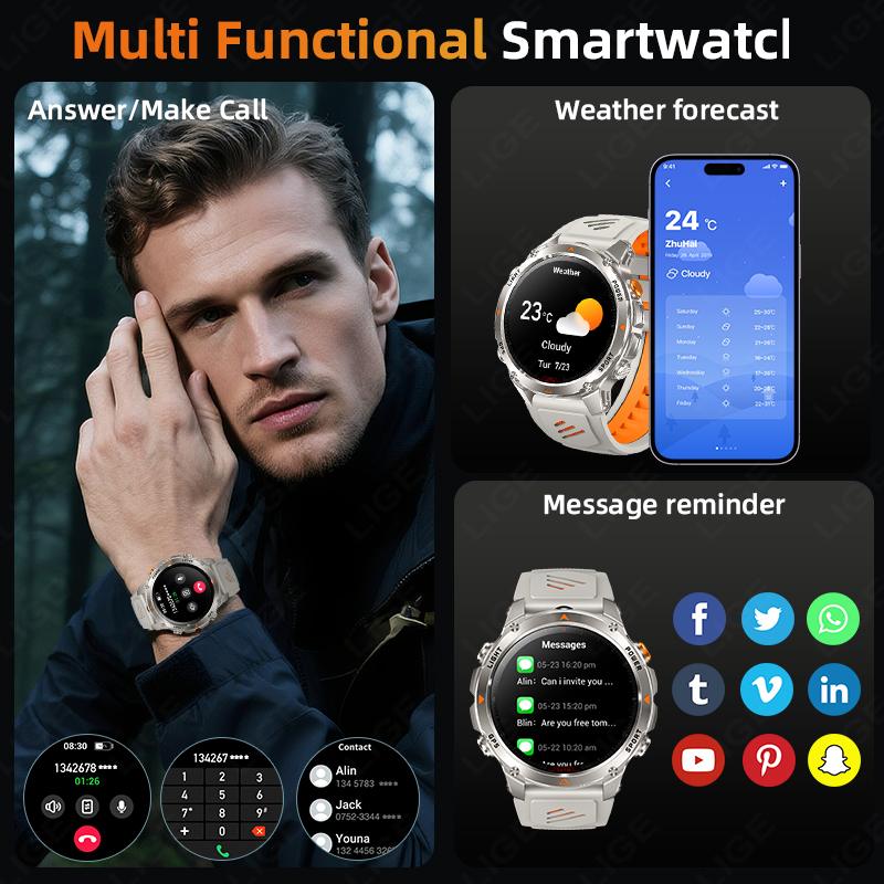 LIGE Rugged GPS Track Smart Wa - đánh giá và giá Watch Smart Smartwatch