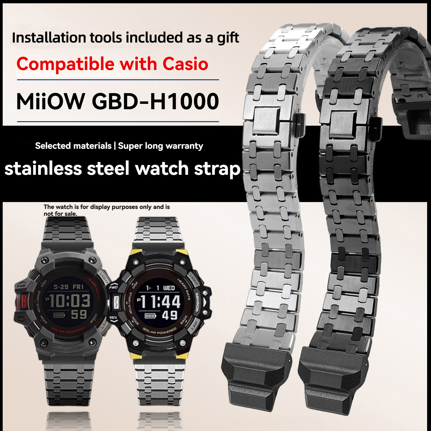 Modified metal stainless steel - đánh giá và giá Casio Watches Smartwatch