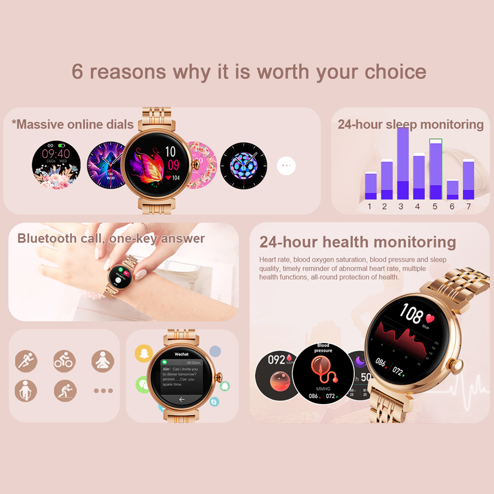 1.04 inch AMOLED Screen Fashio - đánh giá và giá Watches Ladies Smartwatch